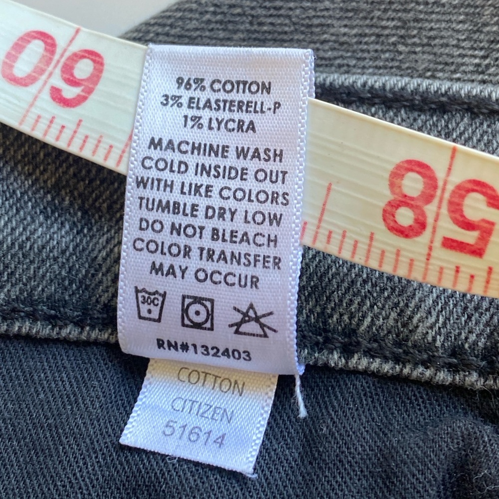 EUC Cotton Citizen XS 25 Gray Denim Jean Shorts Fitted Exposed Button Fly 27x6.5 - Picture 11 of 13